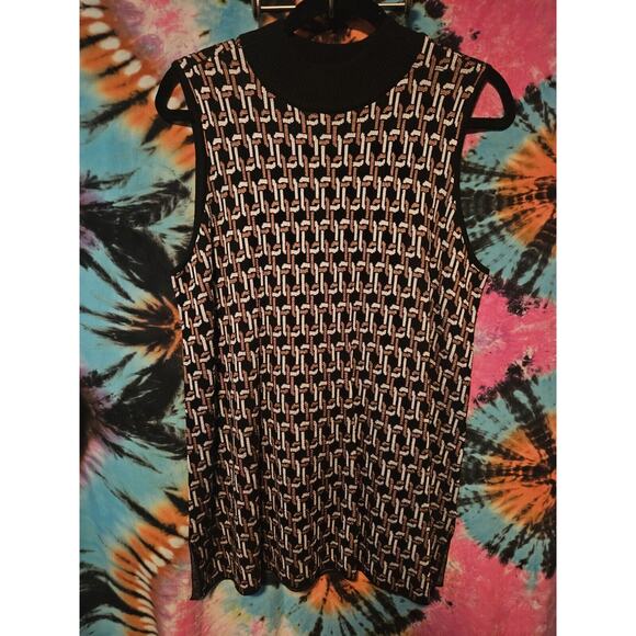Chicos Black & Gold Chain Link 2 PC Open Sweater w/ Matching Tank Women's Large - Picture 5 of 11